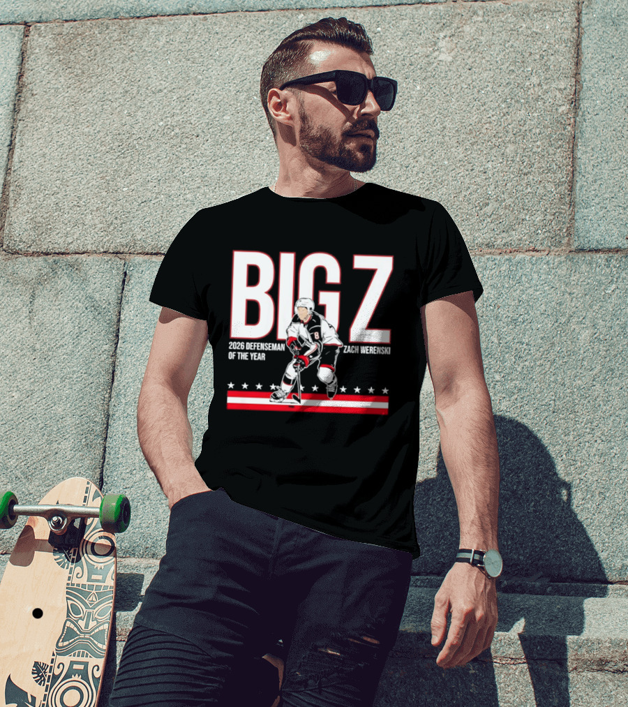 Big Z Zach Werenski Columbus Blue Jackets 2026 Defenseman Of The Year T-Shirt