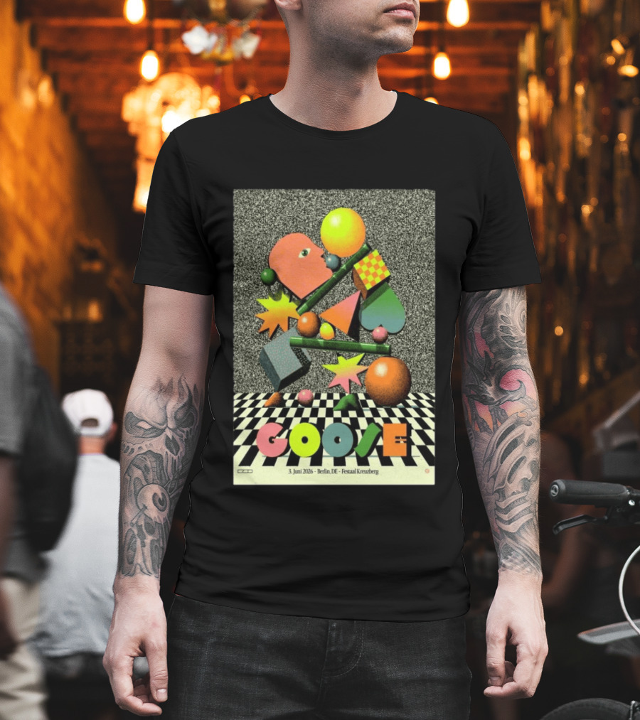Goose Berlin DE 3 Juni 2026 Festsaal Kreuzberg Checkered Geometric T-Shirt