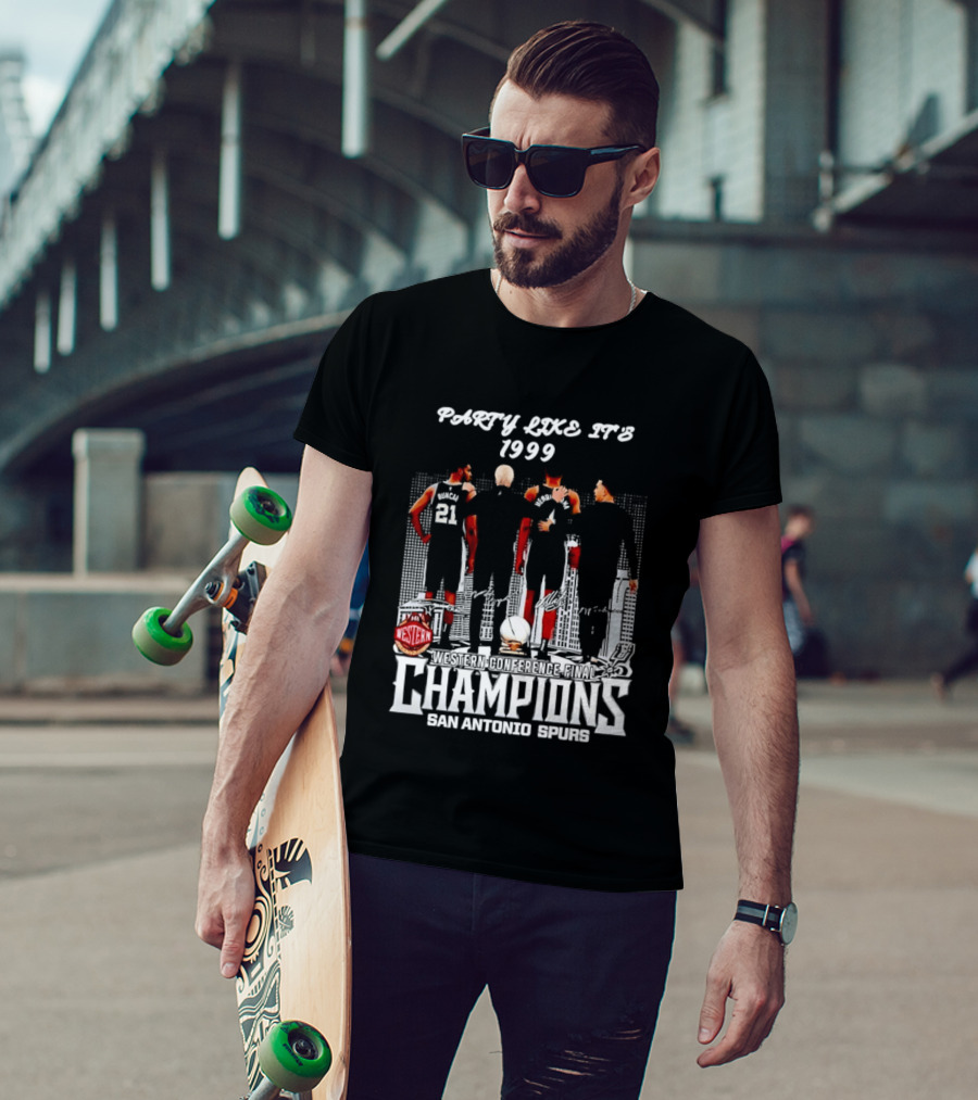 Party Like It's 1999 San Antonio Spurs Champions Tim Duncan Gregg Popovich Victor Wembanyama T-Shirt