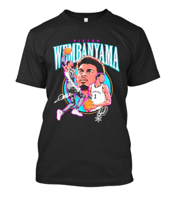 Victor Wembanyama San Antonio Spurs Basketball Player NBA Signature T-Shirt