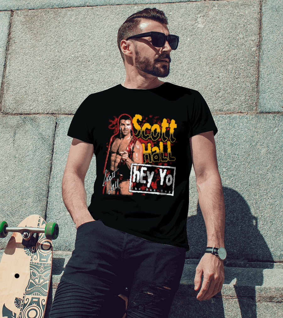 Scott Hall Hey Yo The Bad Guy Wrestling Legend WCW T-Shirt