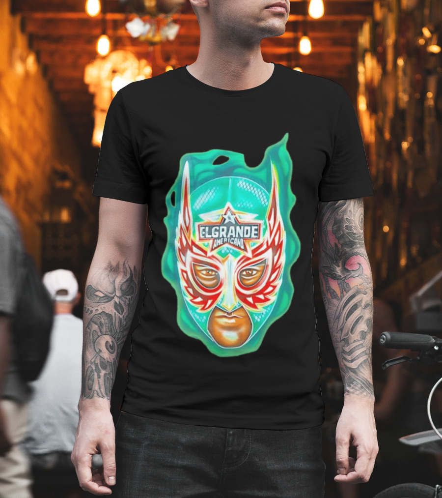 El Grande Americano Luchador Mask Art Bright T-Shirt