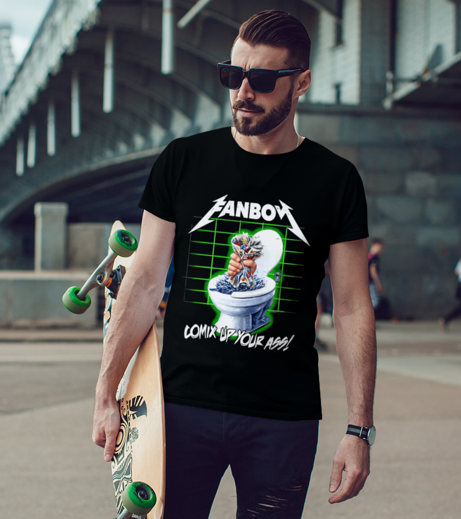 FANBOY Comix Up Your Ass Toilet Hand Print T-Shirt