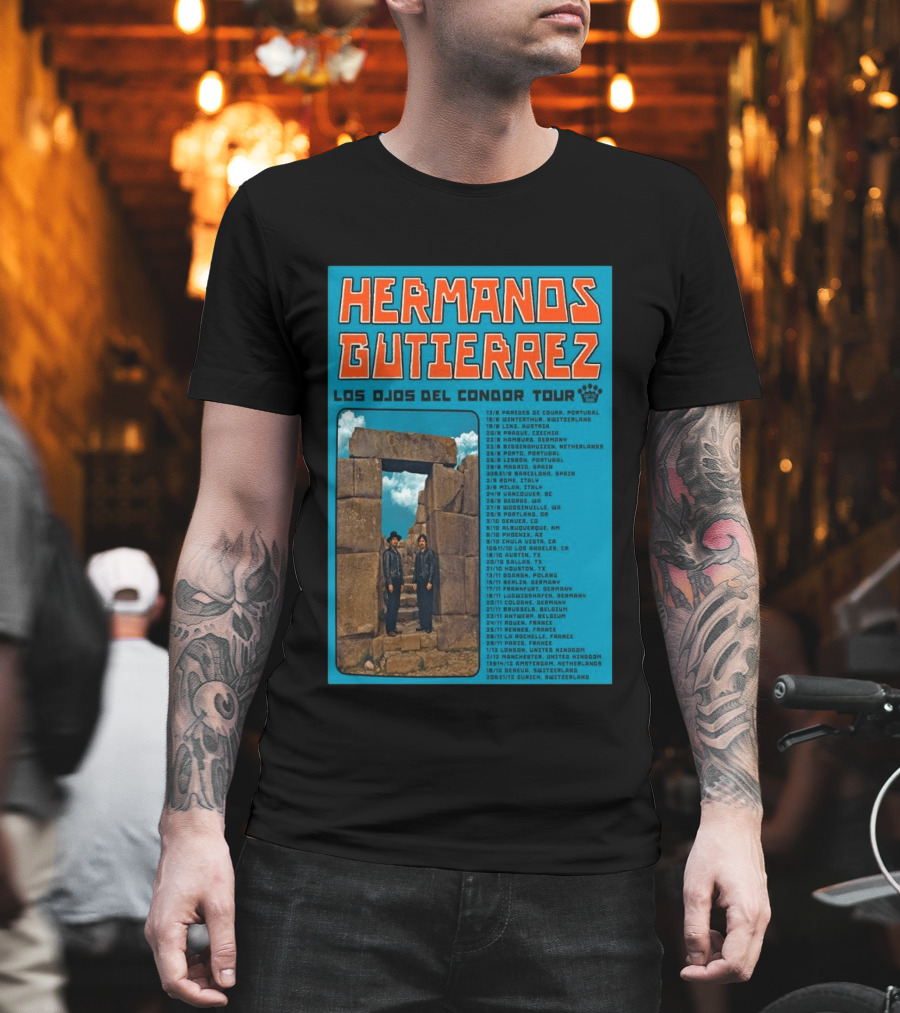 Hermanos Gutierrez Los Ojos Del Condor Tour 2026 Portugal Switzerland Germany Netherlands Spain USA Mexico Canada T-Shirt