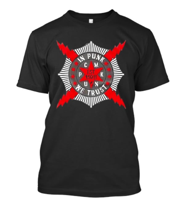 In Punk We Trust CM Punk Est 1978 Star And Lightning Motif T-Shirt