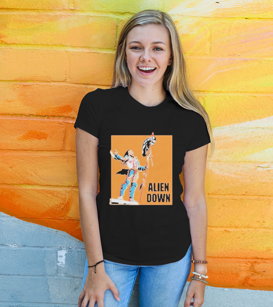 Jalen Brunson Knicks 11 Alien Down Spurs Wemby T-Shirt