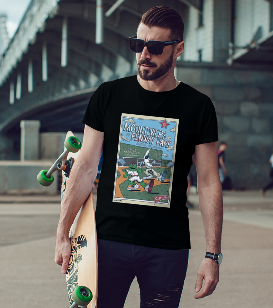 Moontowers At Fenway Park June 8 2026 Austin To Boston The Green Monstah Sandlot T-Shirt