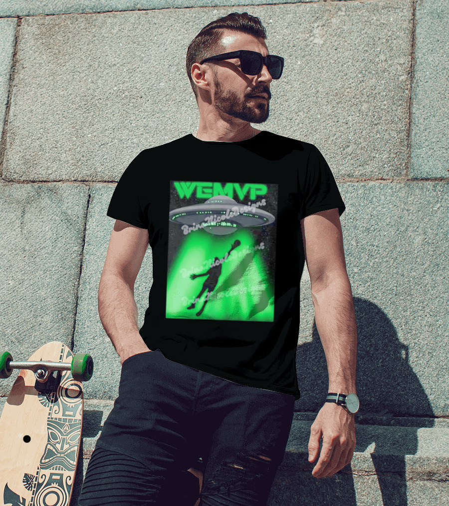 WEMVP Victor Wembanyama UFO Alien Abduction Basketball Player T-Shirt