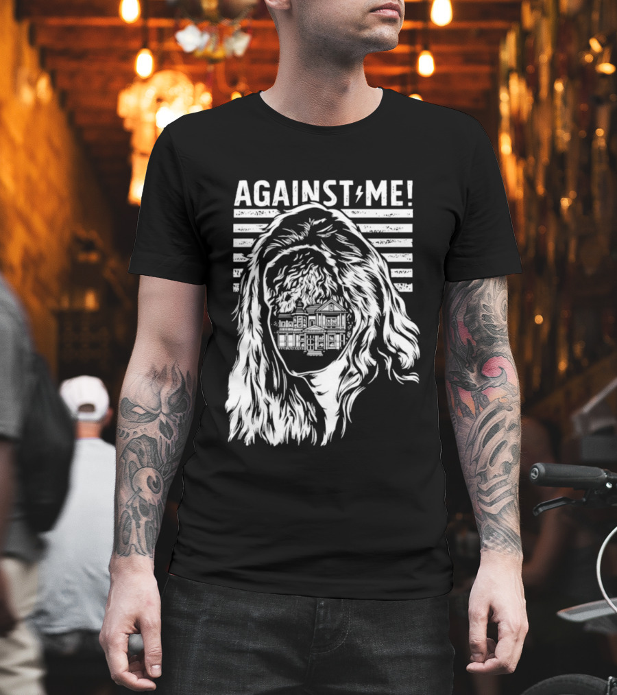 Against Me Punk Rock Gorilla Silhouette Stripes T-Shirt