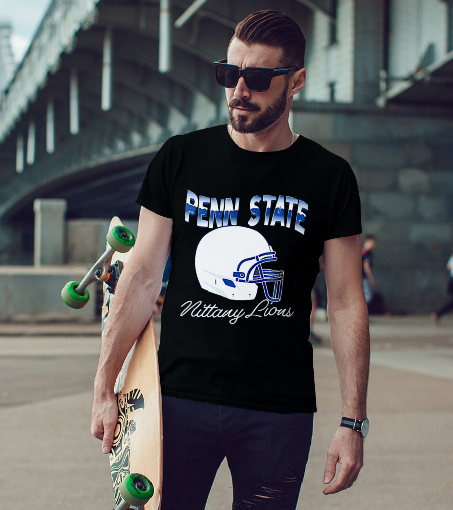 Penn State Nittany Lions Air Brush Helmet Dyme Lyfe Mens T-Shirt