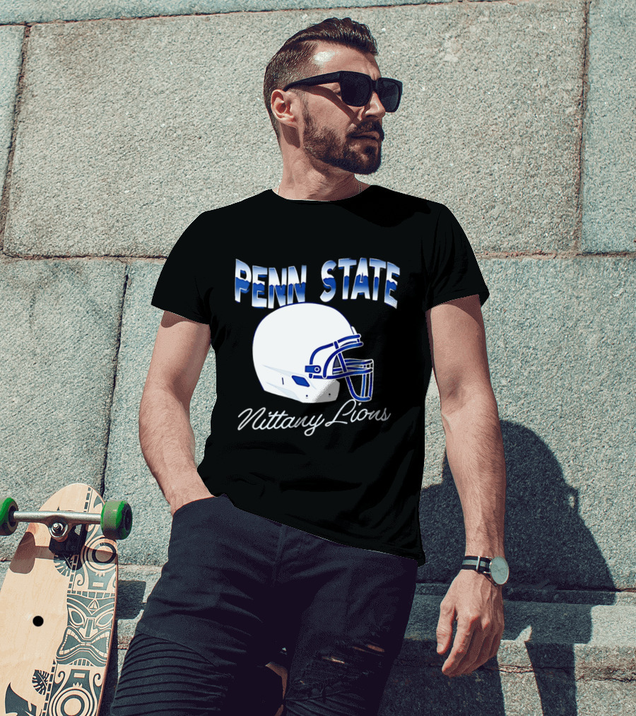 Penn State Nittany Lions Air Brush Helmet Dyme Lyfe Mens T-Shirt