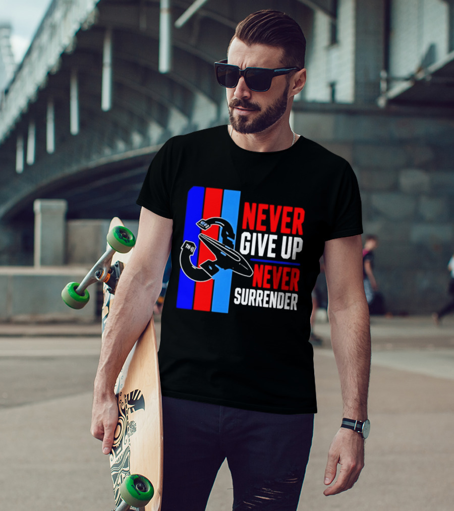 Galaxy Quest Never Give Up Never Surrender NSEA Protector Starship T-Shirt