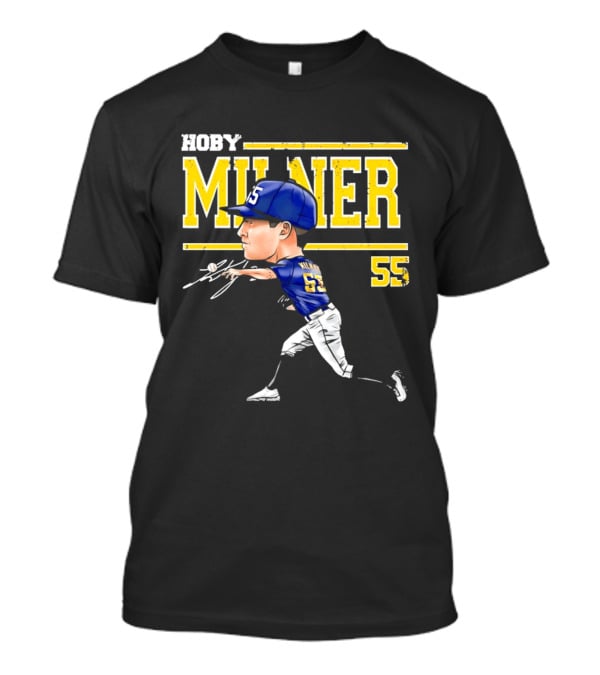 Hoby Milner Milwaukee 55 Cartoon Pitcher T-Shirt
