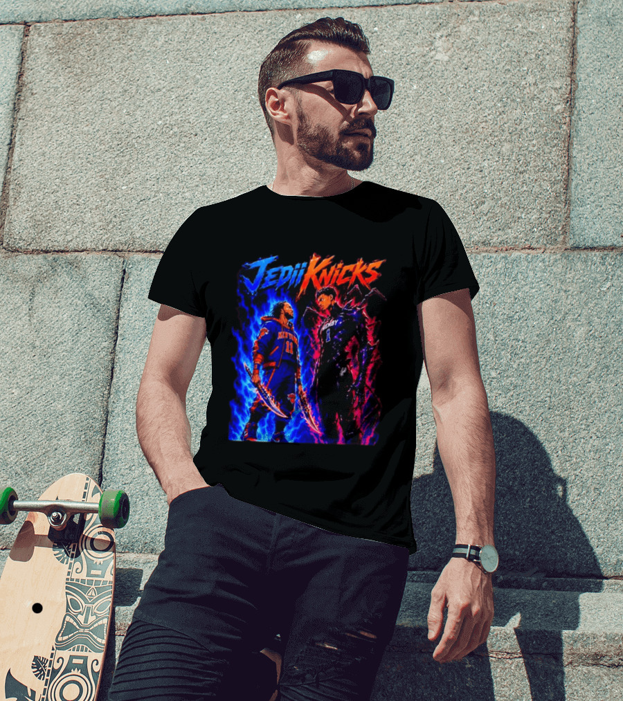 Jedi Knicks Jalen Brunson New York Knicks Vs Victor Wembanyama San Antonio Spurs Showdown T-Shirt
