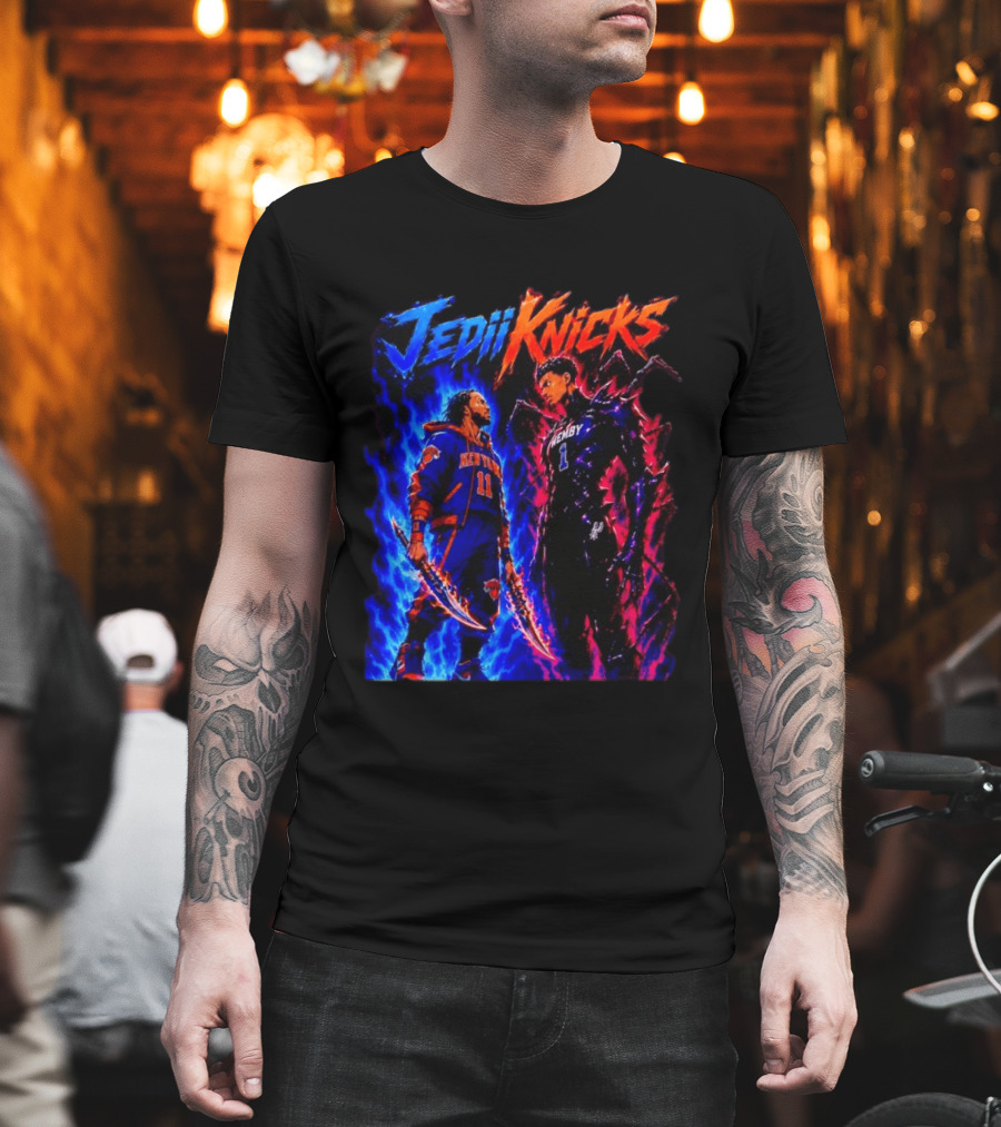 Jedi Knicks Jalen Brunson New York Knicks Vs Victor Wembanyama San Antonio Spurs Showdown T-Shirt