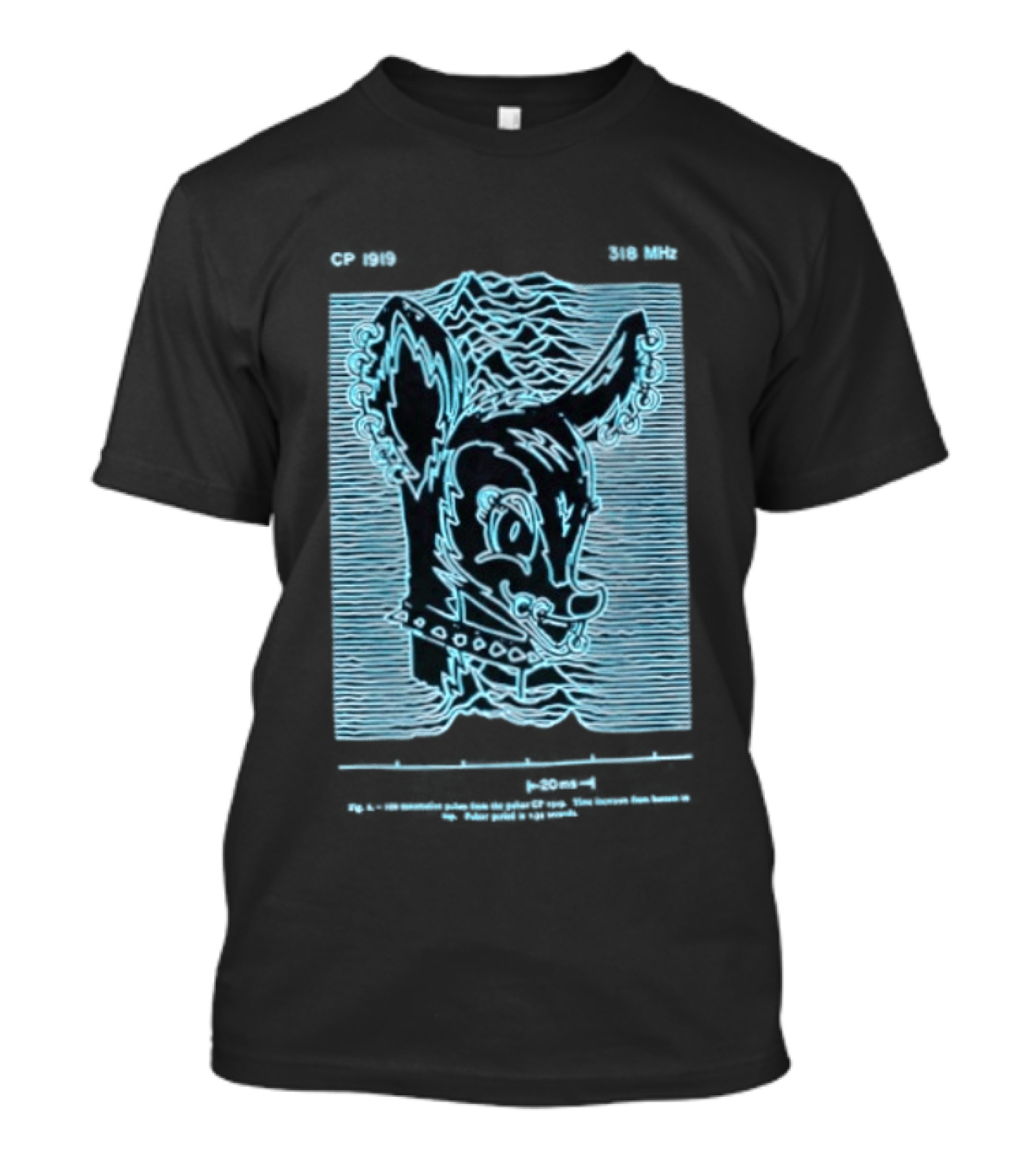 Allaround Risk CP 1919 318 MHz Blue Neon Reindeer Ears And Collar T-Shirt