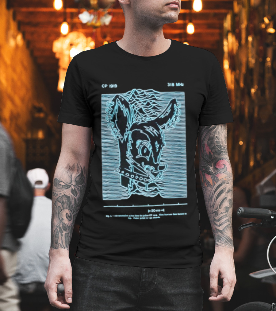 Allaround Risk CP 1919 318 MHz Blue Neon Reindeer Ears And Collar T-Shirt