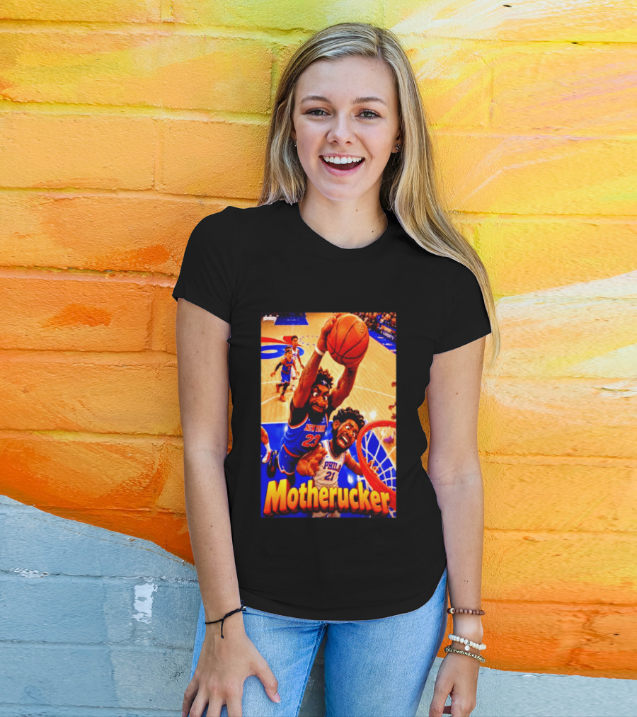 Motherucker New York 23 Vs Philly 21 Basketball Caricature T-Shirt