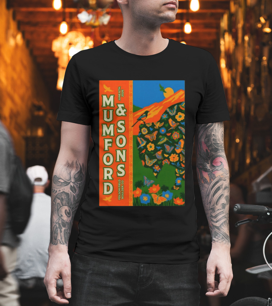 Mumford And Sons June 6 2026 Folsom Field Boulder CO Butterflies And Nature T-Shirt