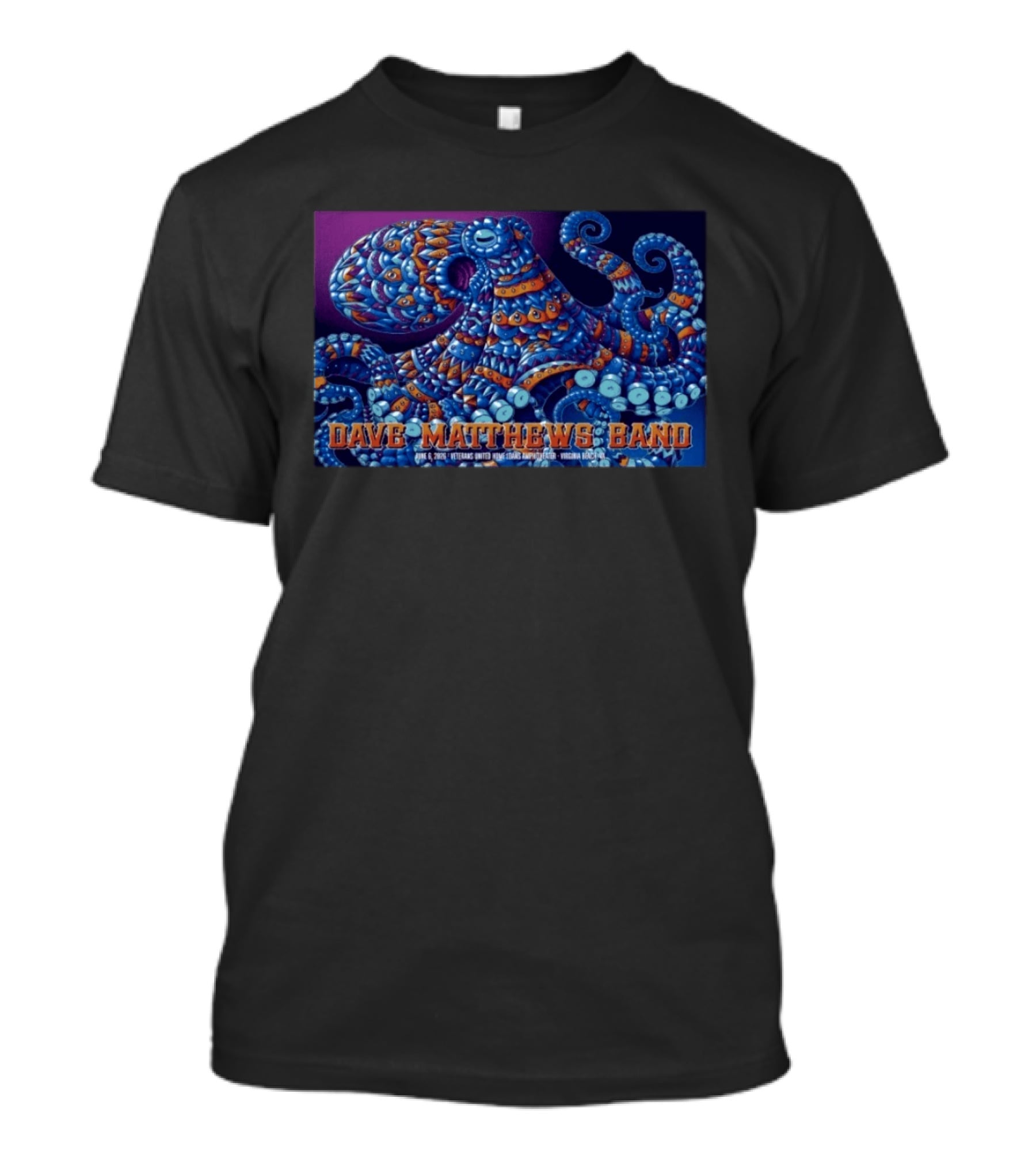 Dave Matthews Band Veterans United Home Loans Amphitheater June 6 2026 Virginia Beach Octopus T-Shirt