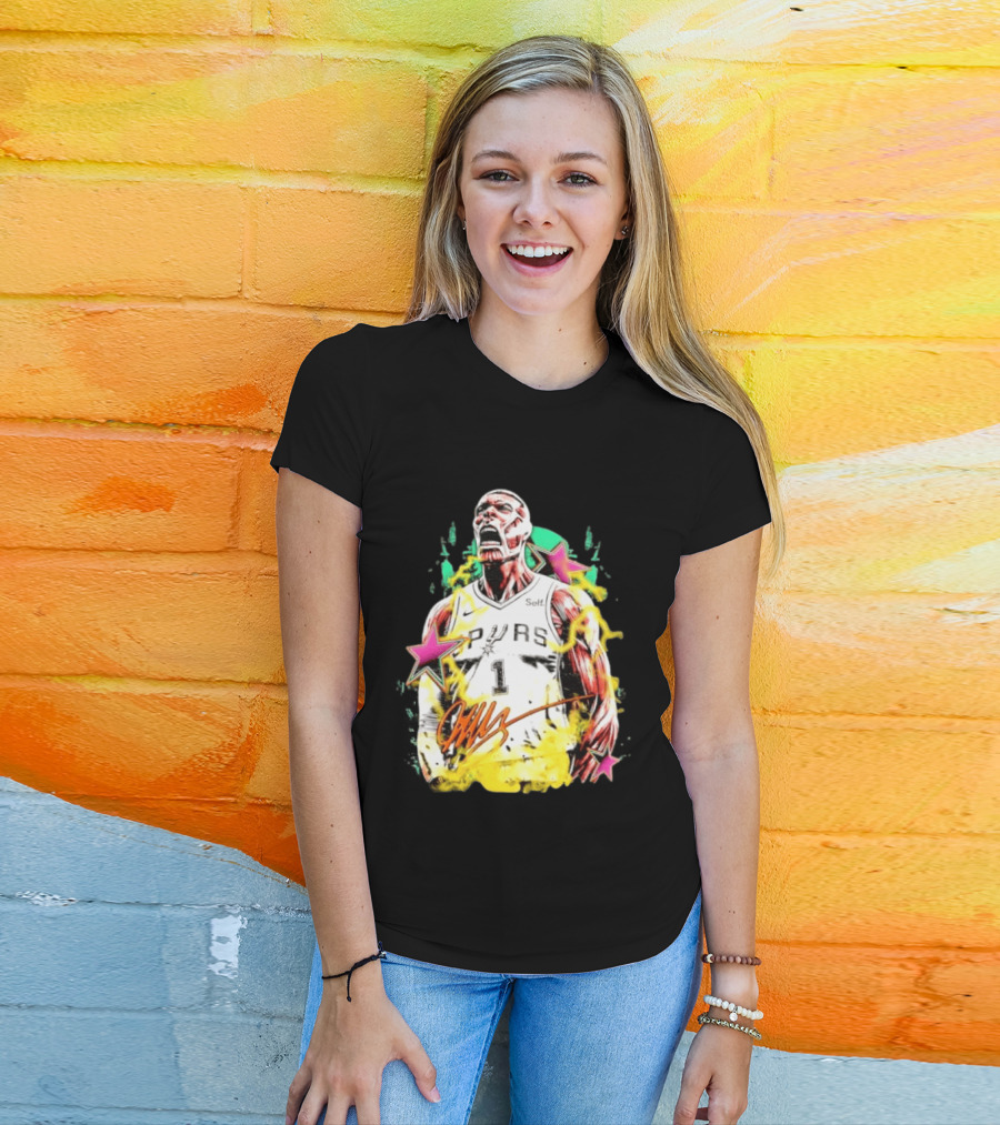Victor Wembanyama San Antonio Spurs Attack On Titan Colossal Titan Spurs 1 Self Signature T-Shirt