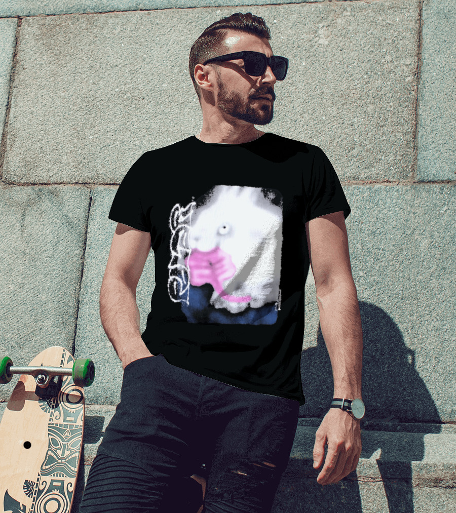 Flatspot Polar Rabbit With Pink Ribbon T-Shirt