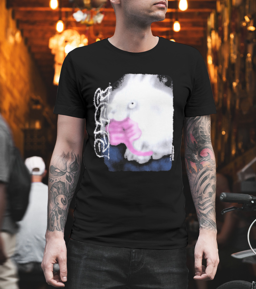 Flatspot Polar Rabbit With Pink Ribbon T-Shirt