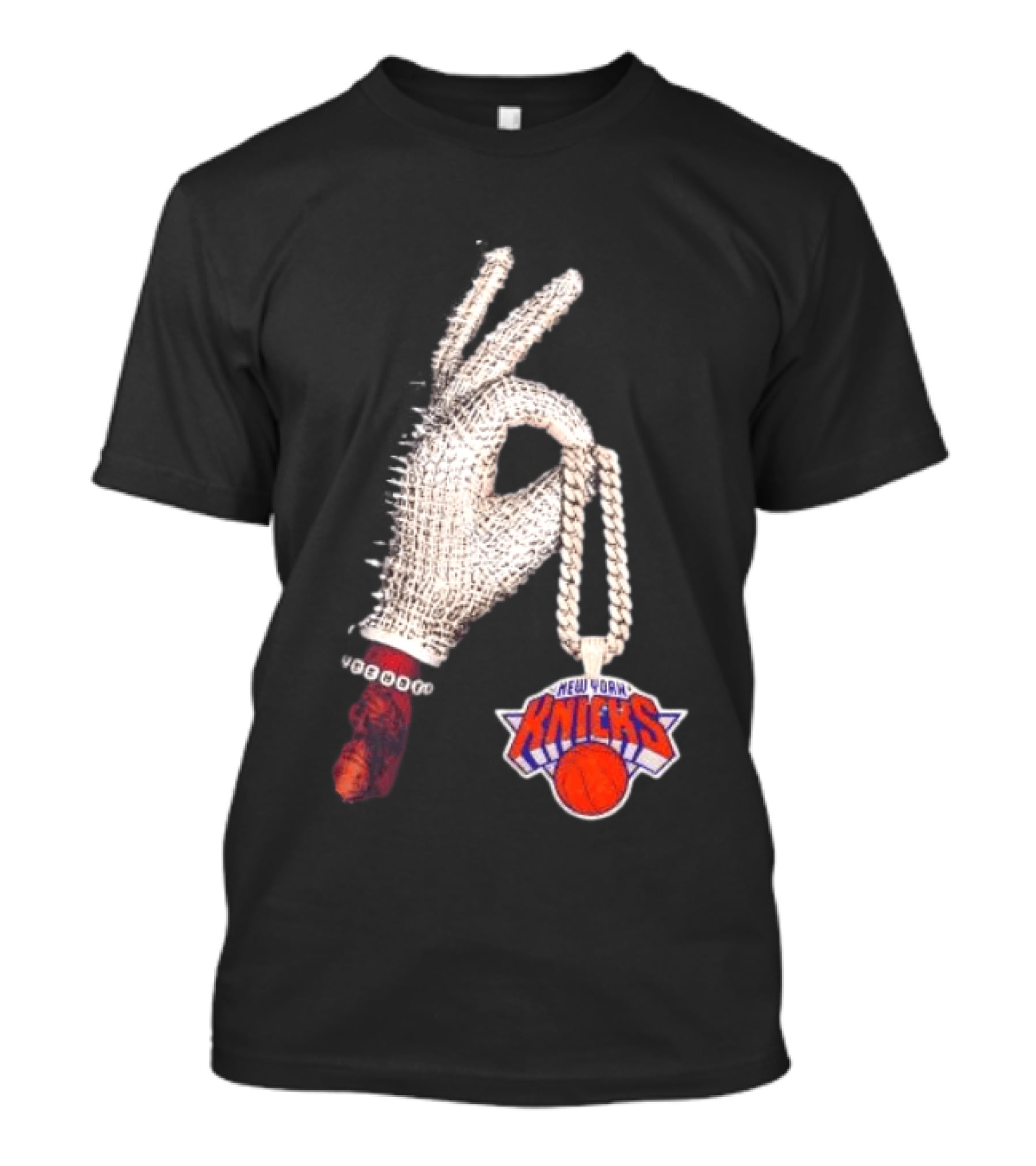 Jalen Brunson New York Knicks Diamond Chain Glove Drake Iceman NBA Basketball T-Shirt