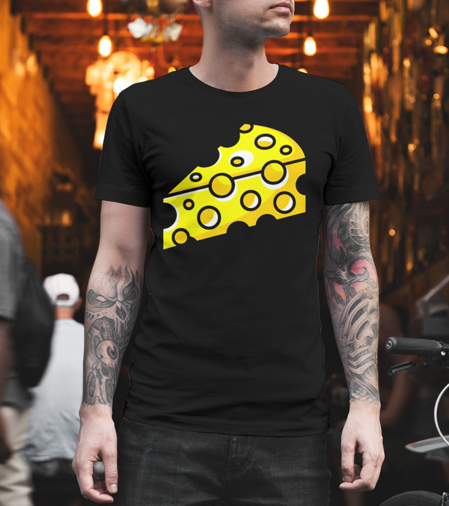Swiss Cheese Hole Yellow Food Slice Dairy Snack Culinary T-Shirt