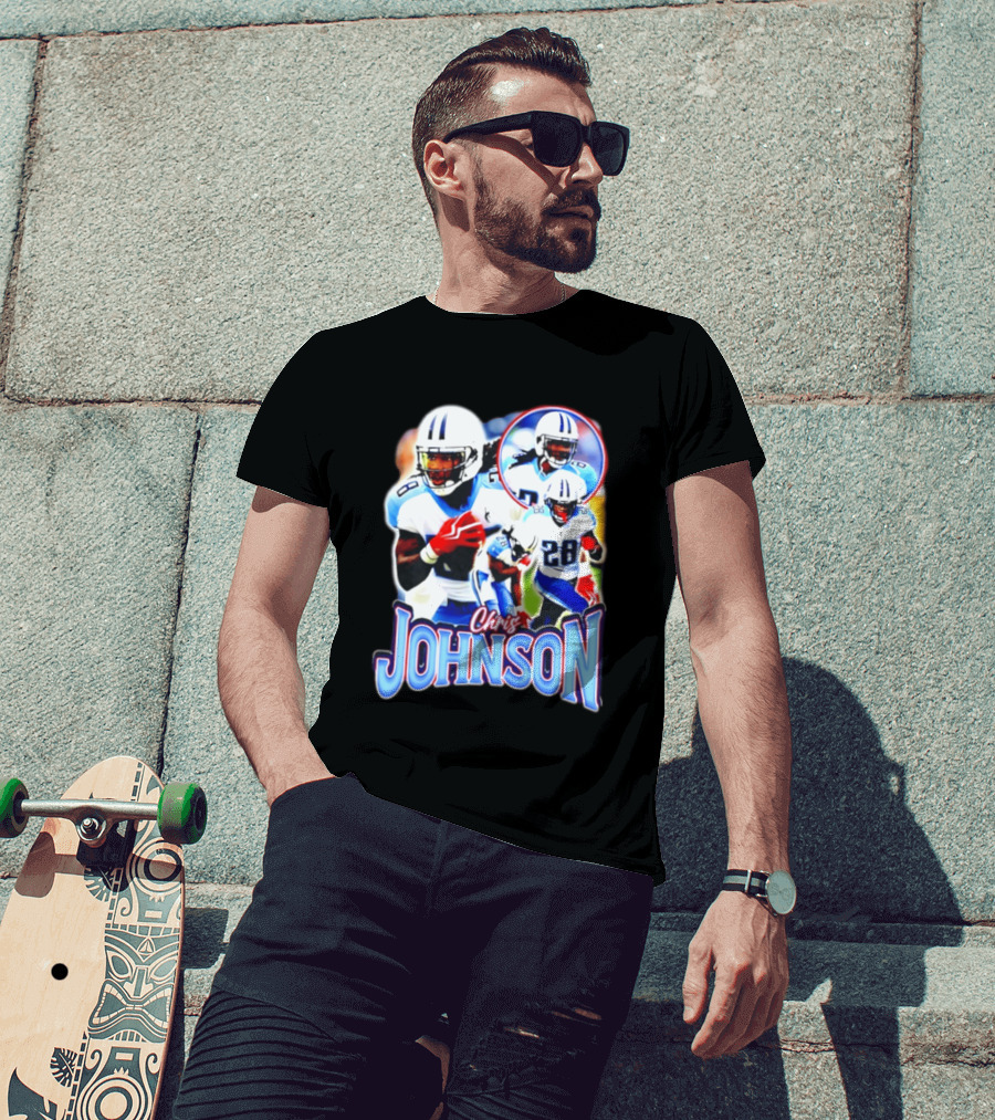 Chris Johnson Tennessee Titans 28 Vintage Style Retro Bootleg T-Shirt