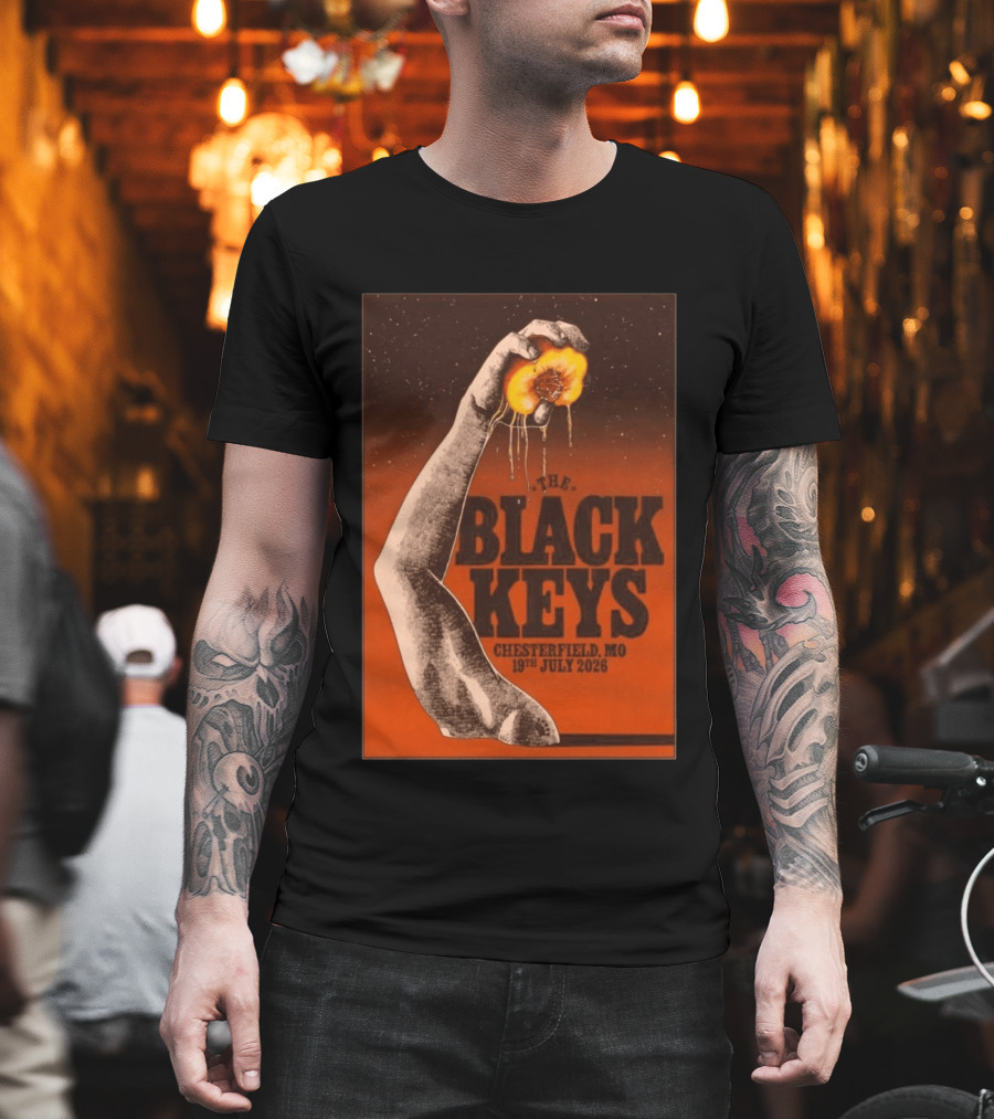 The Black Keys Chesterfield MO 19th July 2026 Hand Peach T-Shirt