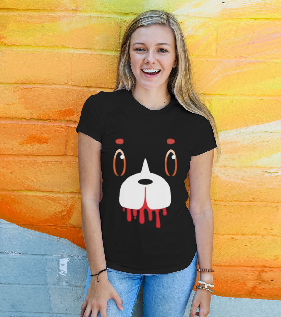 Final Space Mooncake Face Cartoon Character Dripping Red T-Shirt