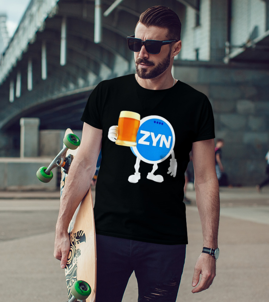 ZYN Snus Beer Character Holding T-Shirt
