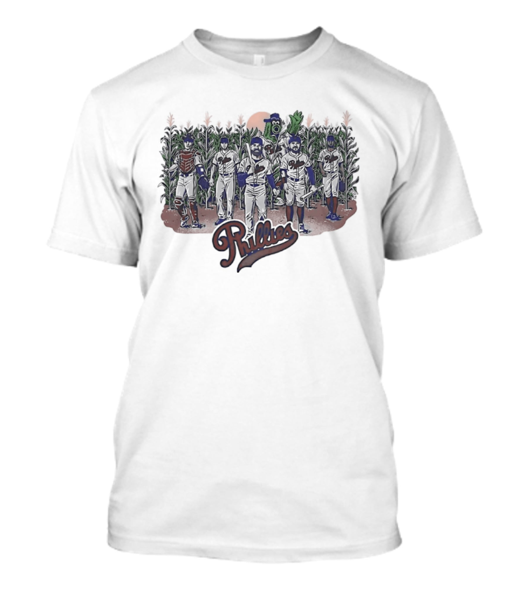 Philadelphia Phillies Retro Baseball Field Dreams Cornfield Players T-Shirt