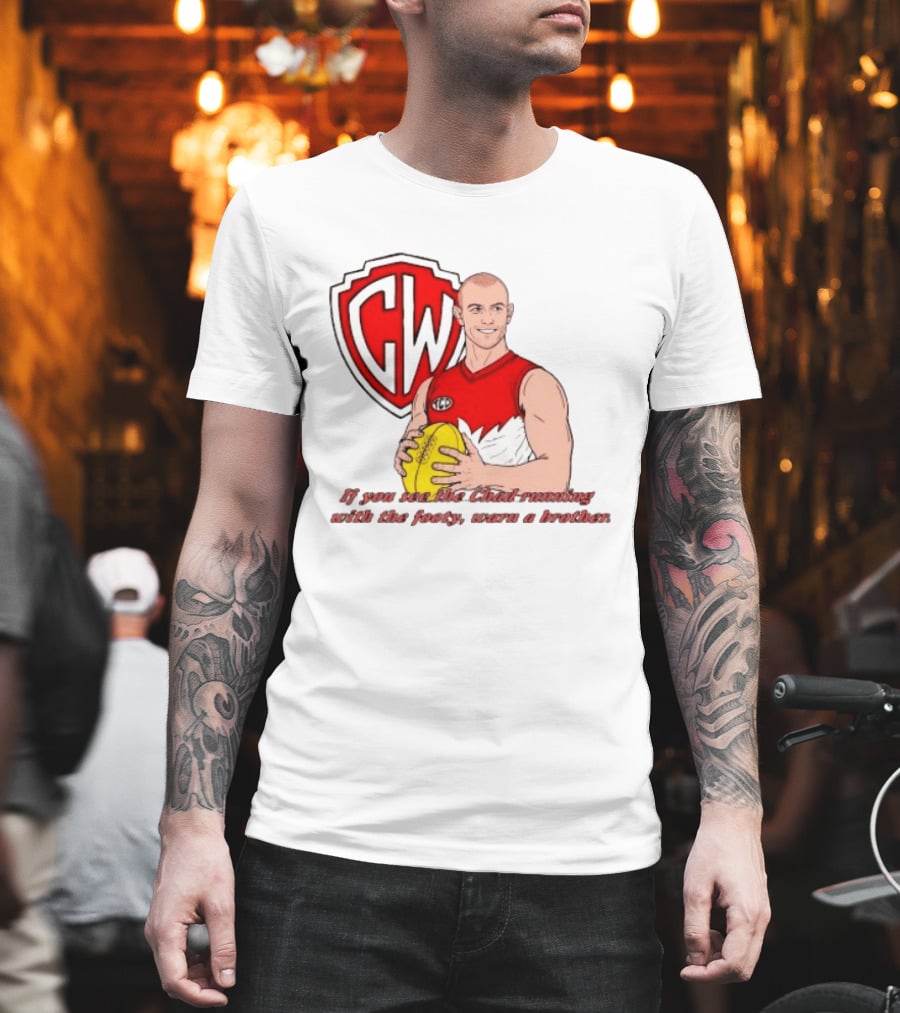 The Chad Running Footy Warn A Brother CW AFL T-Shirt