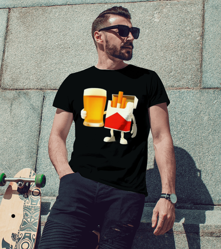 Beer And Marlboro Cigarettes Friendship Meme T-Shirt