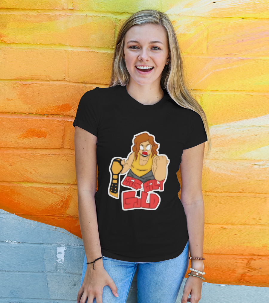 Big Billy Gold Wrestling Champion Belt Bold Cartoon T-Shirt