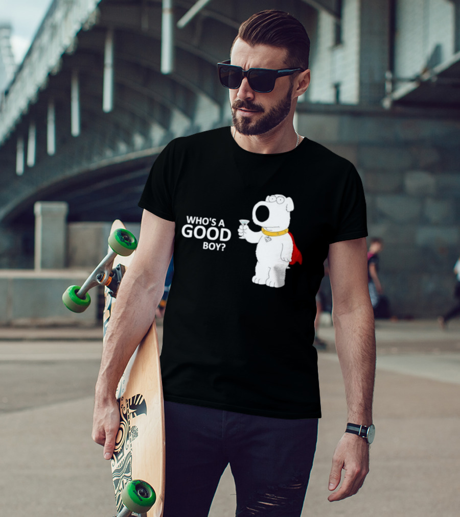 Brian Griffin Who's A Good Boy Family Guy Red Cape Martini T-Shirt