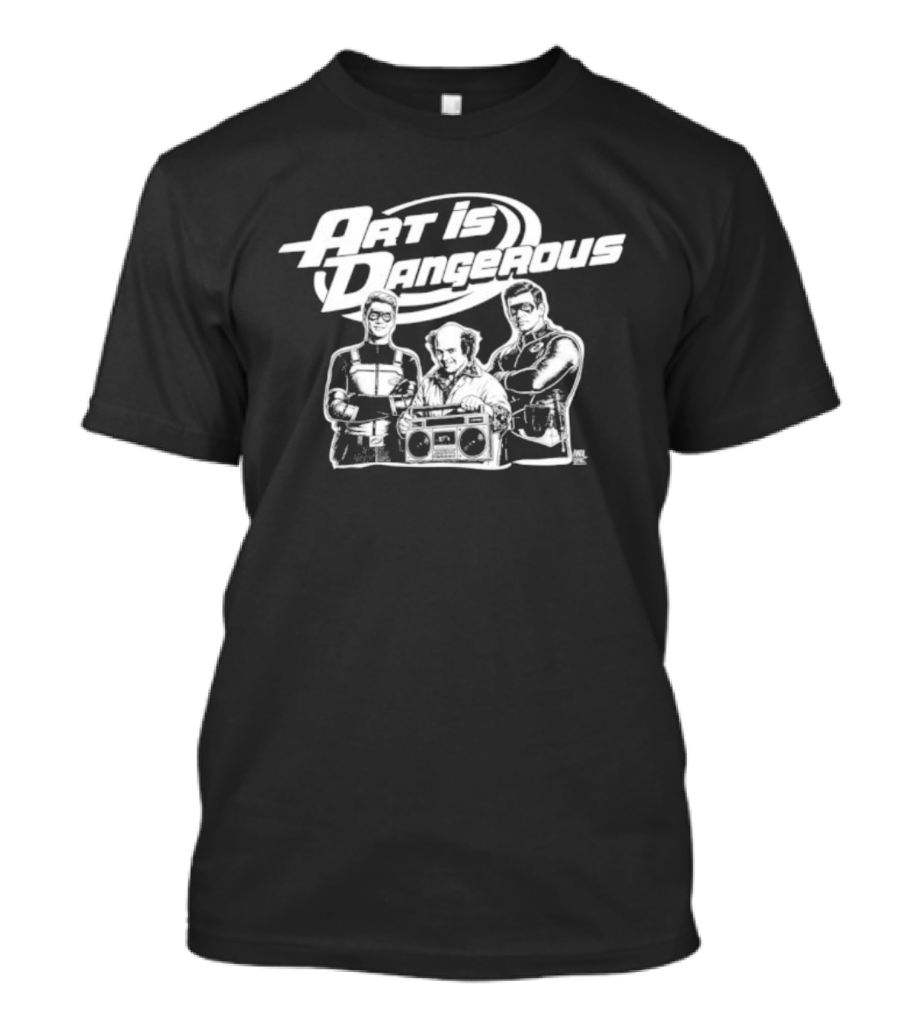 Art Is Dangerous Danny DeVito It's Always Sunny In Philadelphia Cast Boombox T-Shirt