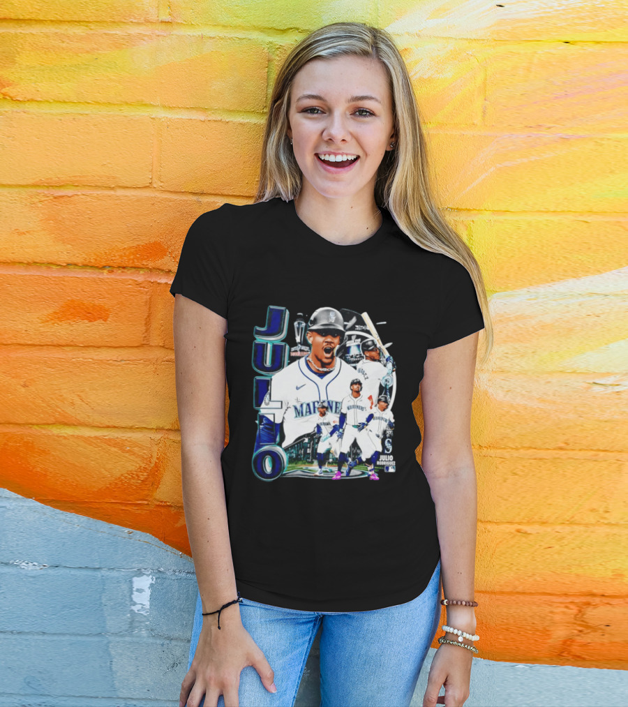 Julio Rodriguez Seattle Mariners MLB 2026 Collage Mariners Baseball Player T-Shirt