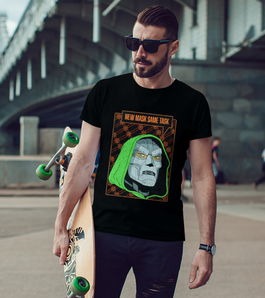 New Mask Same Task Doctor Doom Marvel Villain Green Hood Comic Book Hero T-Shirt