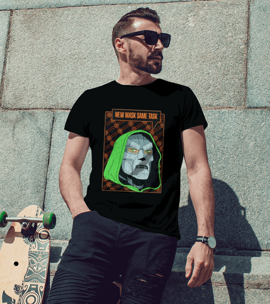 New Mask Same Task Doctor Doom Marvel Villain Green Hood Comic Book Hero T-Shirt