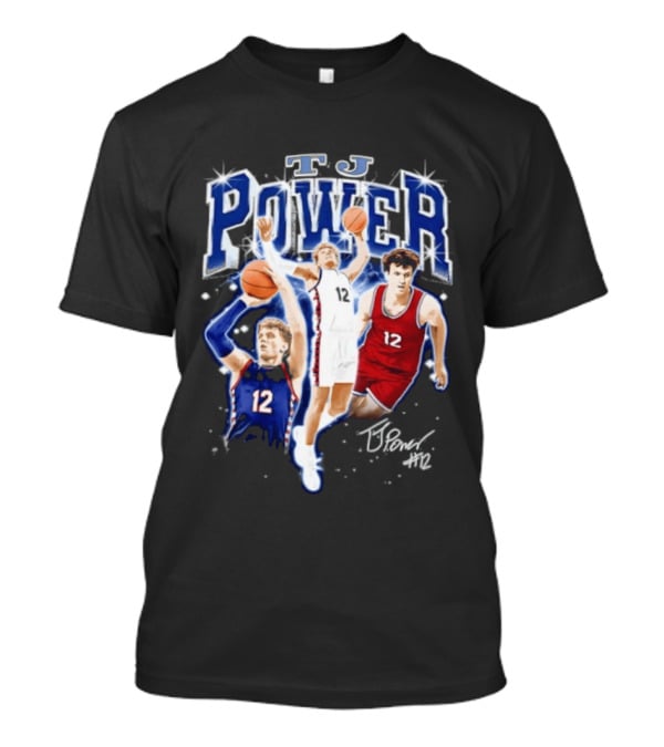 TJ Power Penn Quakers Basketball Player Number 12 Collage T-Shirt