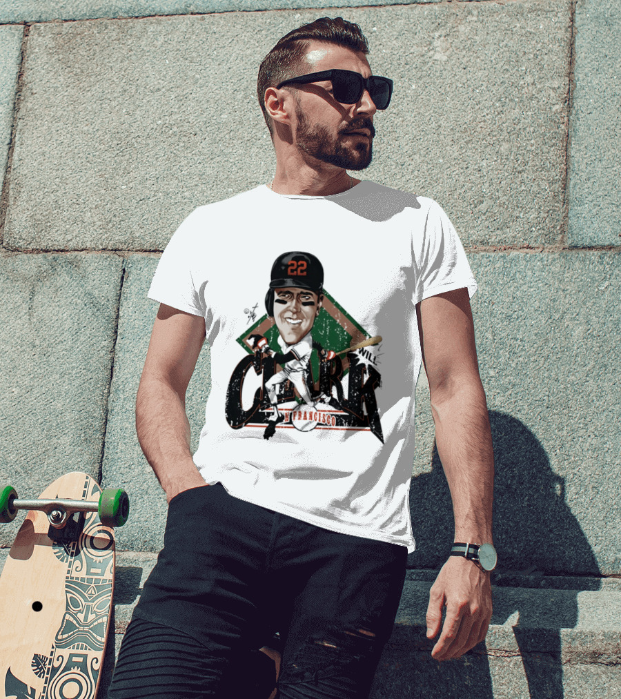 Will Clark San Francisco Giants 22 Bruce Stark Caricature T-Shirt