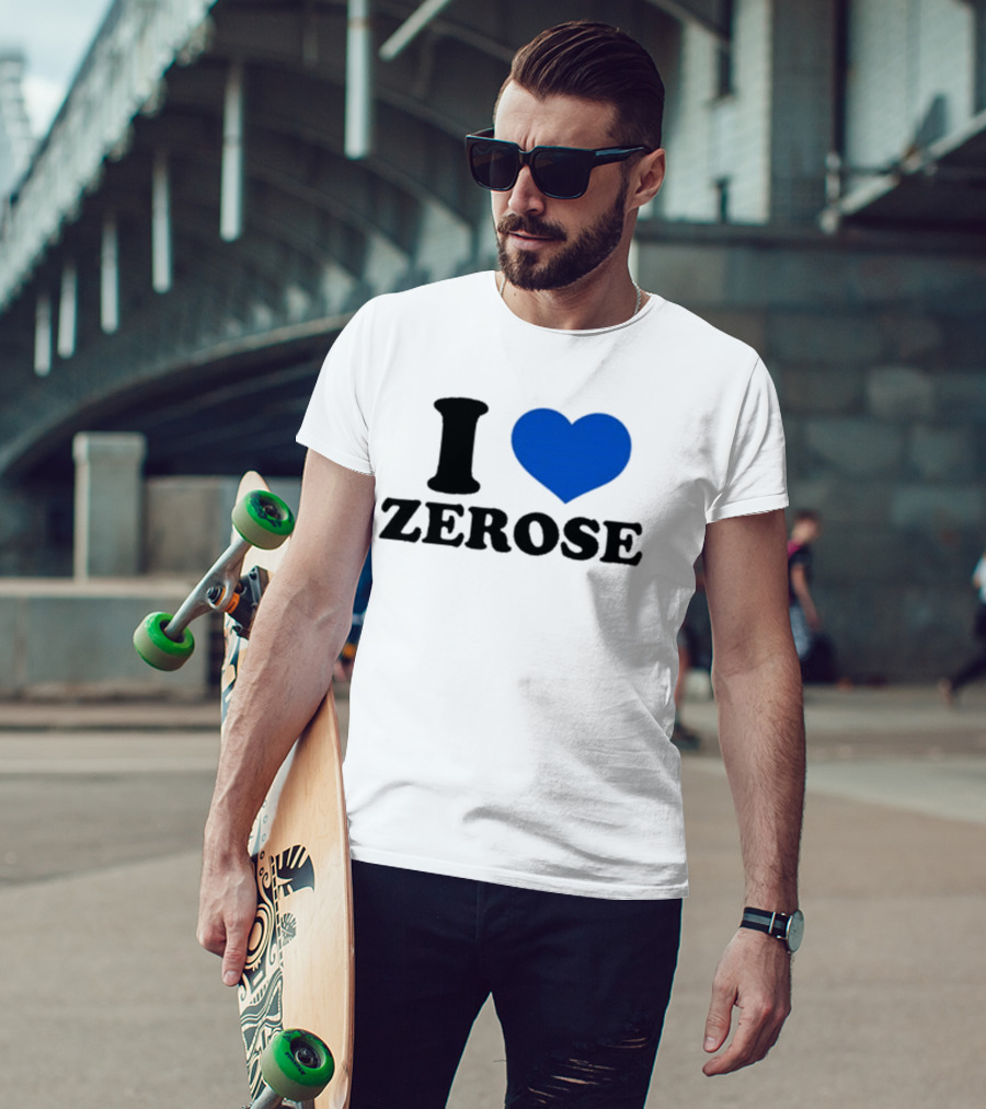 I Love Zerose Heart Blue T-Shirt