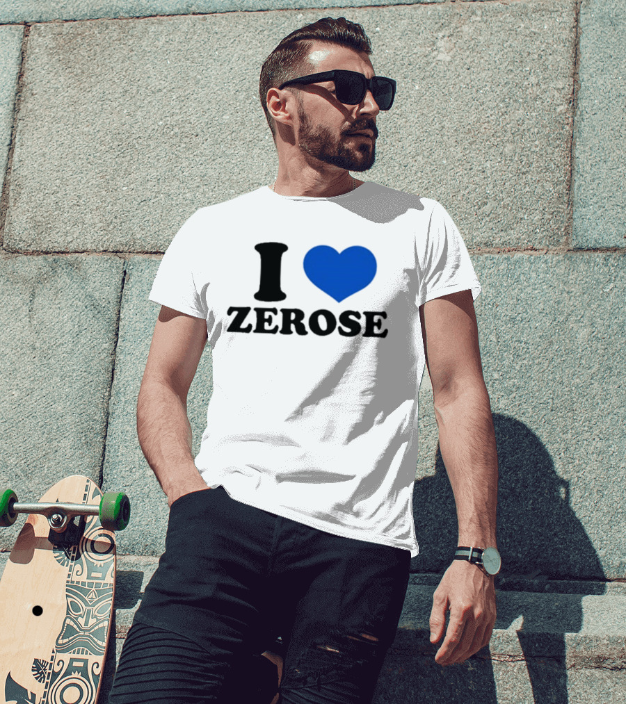 I Love Zerose Heart Blue T-Shirt