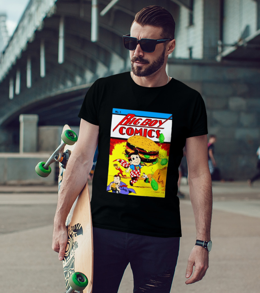 Big Boy Comics No 1 Hamburger Adventure Retro Comic Cover T-Shirt