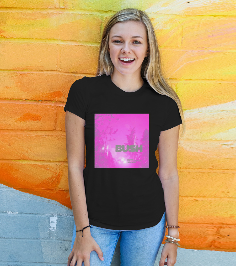 Bush Loaded The Greatest Hits 1994 2023 Pink Album Cover T-Shirt