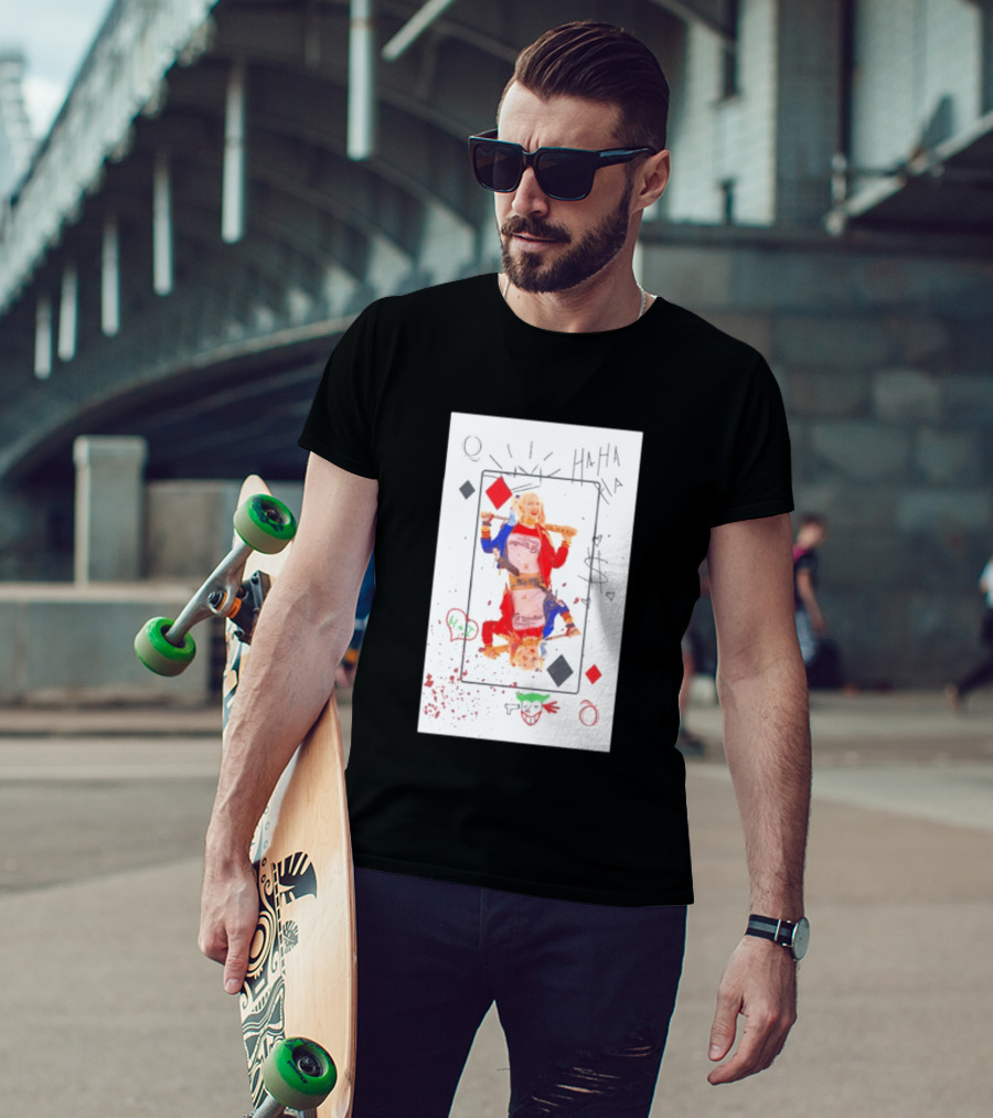 Harley Quinn Playing Card Queen HAHA DC Comics Joker T-Shirt