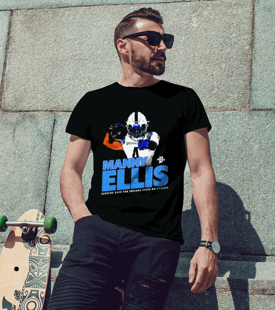 Manny Ellis Indiana State University Football Running Back T-Shirt